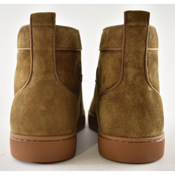 Christian Louboutin Mens Louis Orlato Flat Rhea Brown High Top Sneakers 43 10 - Picture 10 of 11
